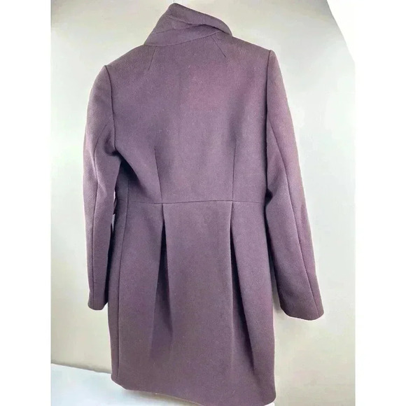 J.Crew Classic Lady Day Coat Italian‎ Double Cloth Wool Eggplant Women’s Size 6 - Picture 4 of 6